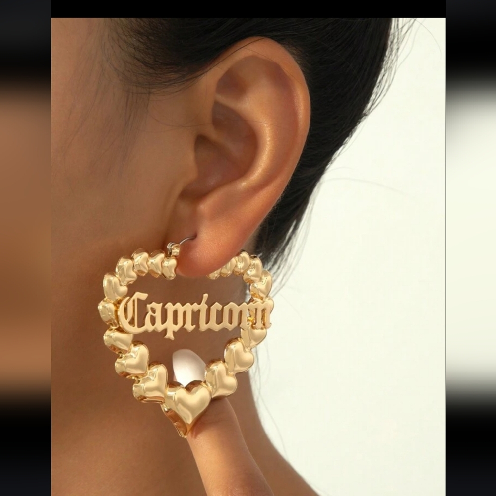 3 For $13💛Gold Heart Zodiac Earrings